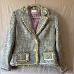Chadwicks Pastel Tweed Blazer with Yellow Trim